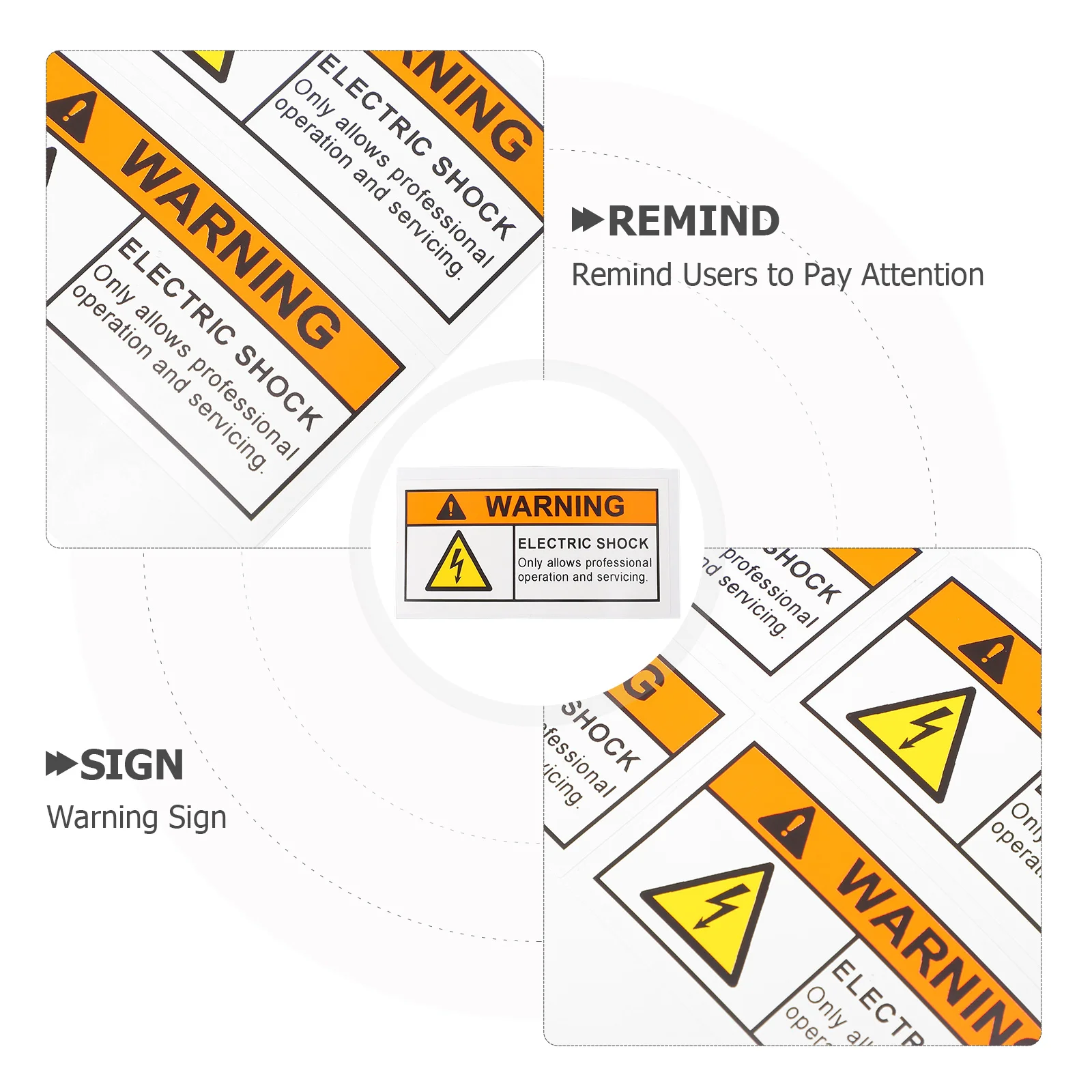 5pcs Electric Shocks Warning Sticker High Voltage Safety Sign For Electrical Equipment Maintenance Durable Industrial Home