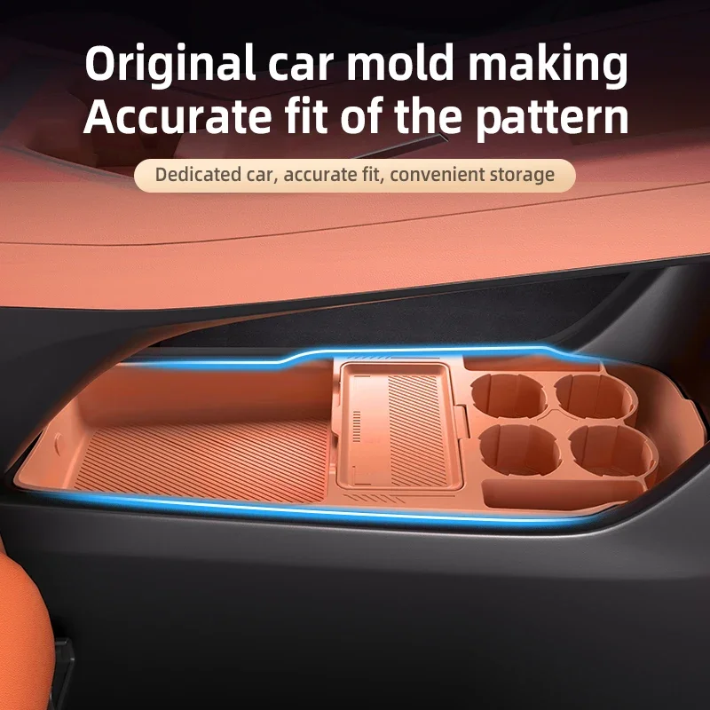 2024 For ONVO L60 Center Console Below Storage Box Central Control Organizer Mat Car Interior Silicone