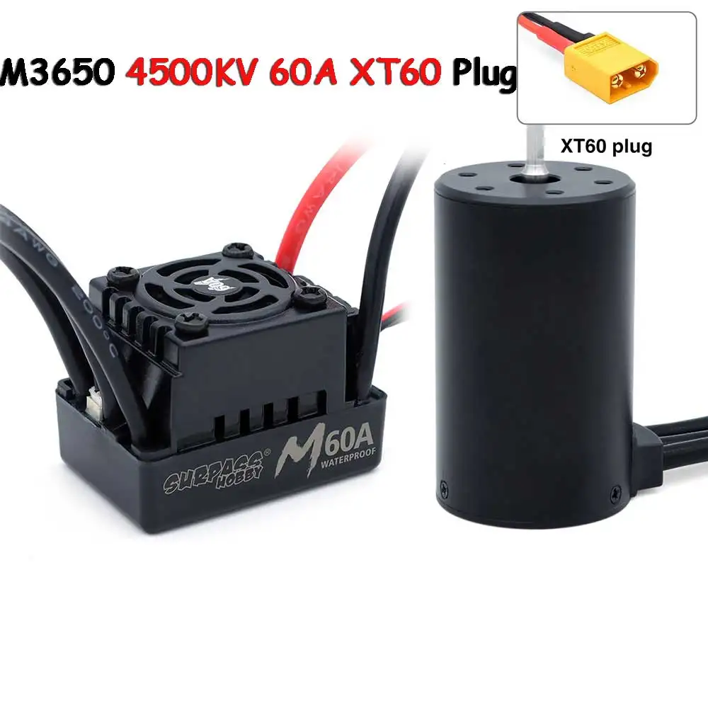 SURPASS HOBBY M540 M3650 M3660 Combo Waterproof Brushless Motor 3500/4200KV W/M45A/60A ESC for 1/10 1/12 RC Car Traxxas Off-Road image 3
