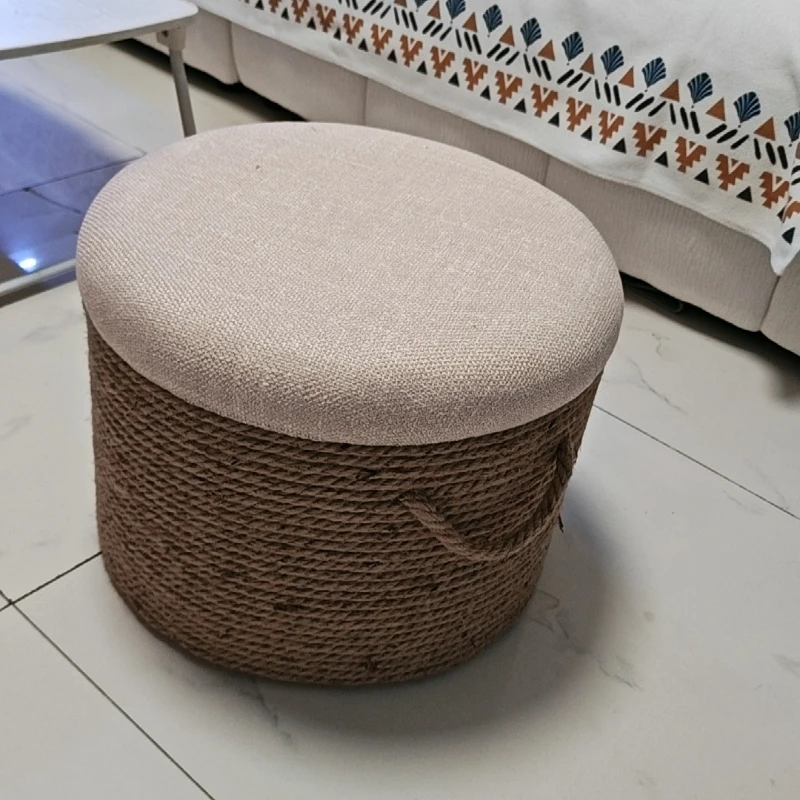 Handwoven Jute Meditation Cushion Round Yoga Mat Thick Breathable Floor Pad for Living Room Balcony Window Sit