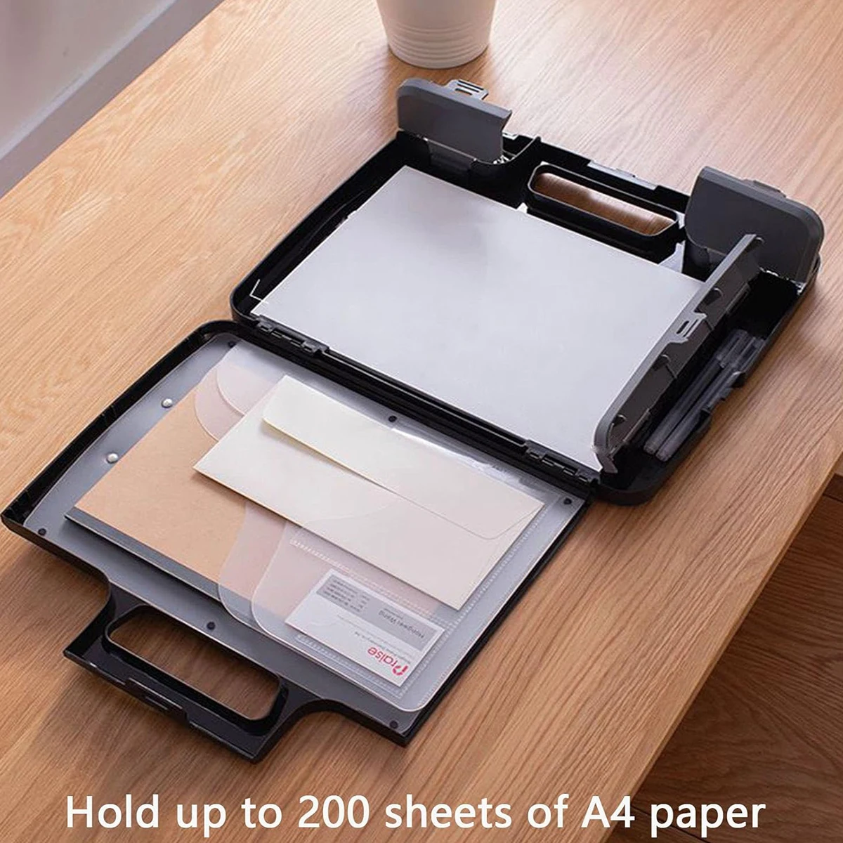 قطعة واحدة من حافظة الحافظة المحمولة مع مساحة تخزين، حافظة تخزين بلاستيكية بمقبض، صندوق حافظة مع فتحة جانبية #5