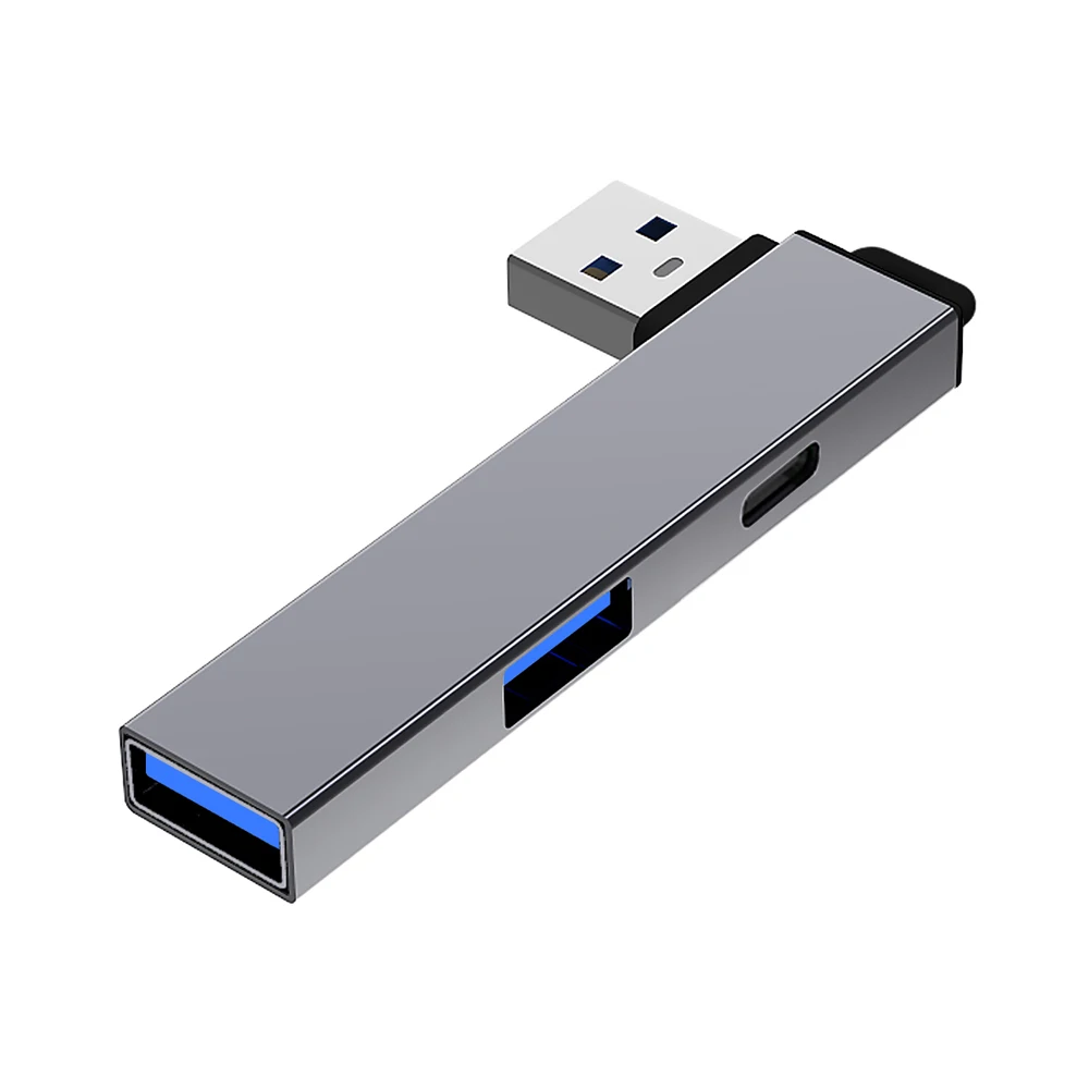 Hub USB 3 em 1 Dobrável para Celular e Computador: Expansor de Alta Velocidade com Quatro Portas e Divisor de Cabos Multifuncional