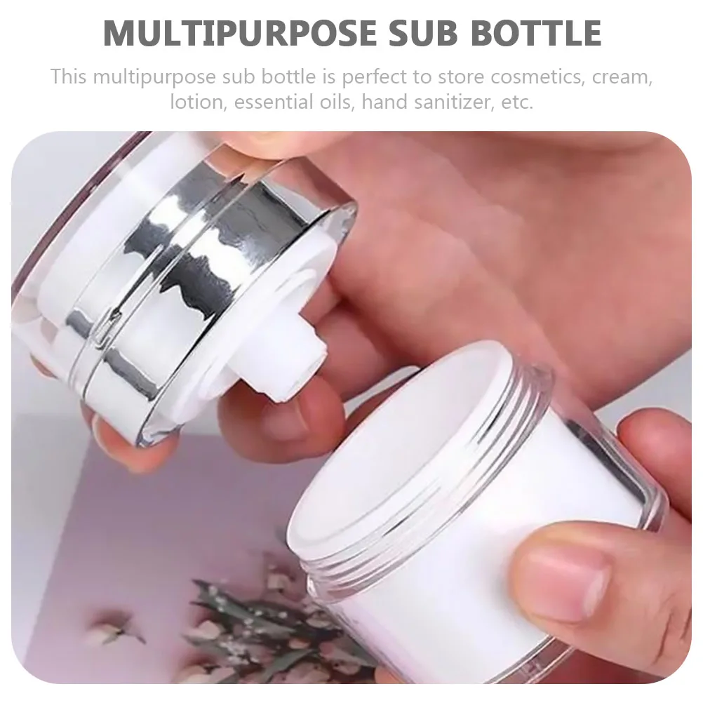 

3Pcs Airless Lotion Bottle Cream Sub Bottles Multipurpose Cosmetics Travel Containers Sturdy PP Material Pump Design