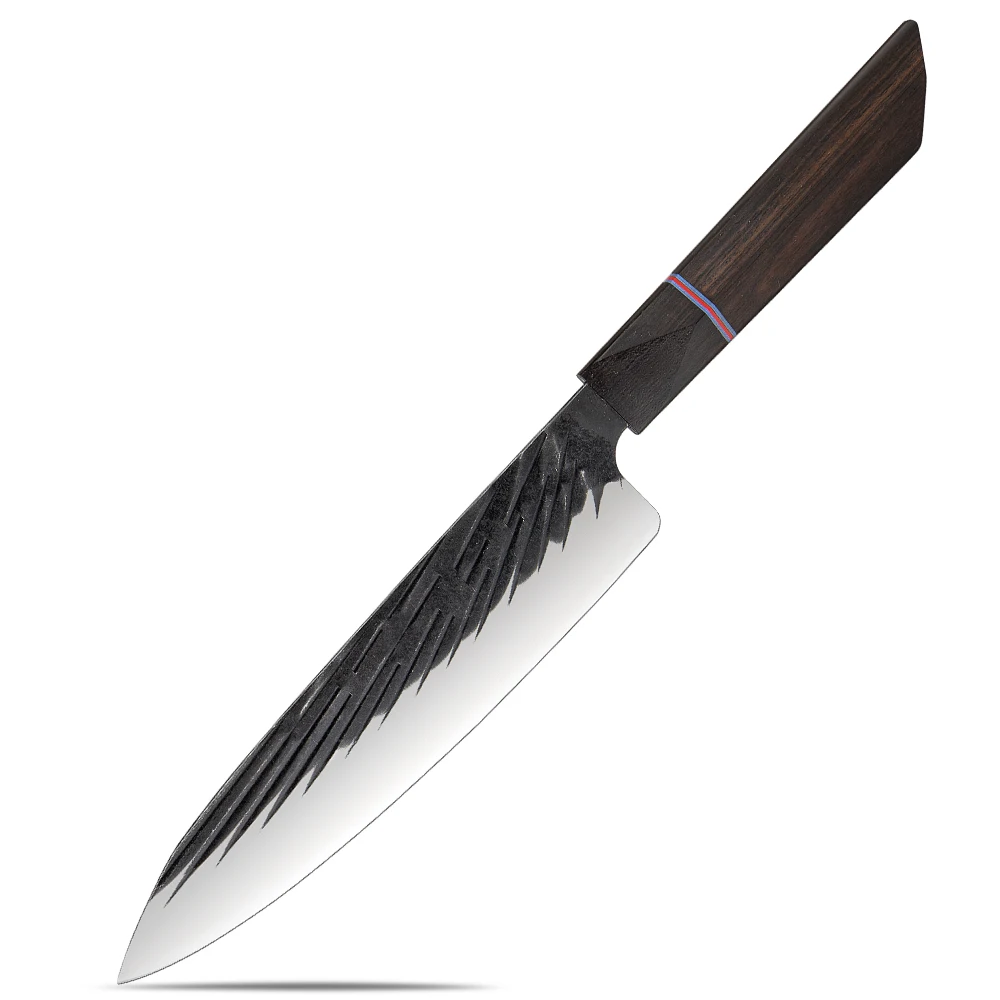 Cuchillo de Chef japonés de 8 pulgadas, cuchillo de cocina de acero inoxidable con alto contenido de carbono, cuchillo afilado para cortar verduras y carne, mango de ébano