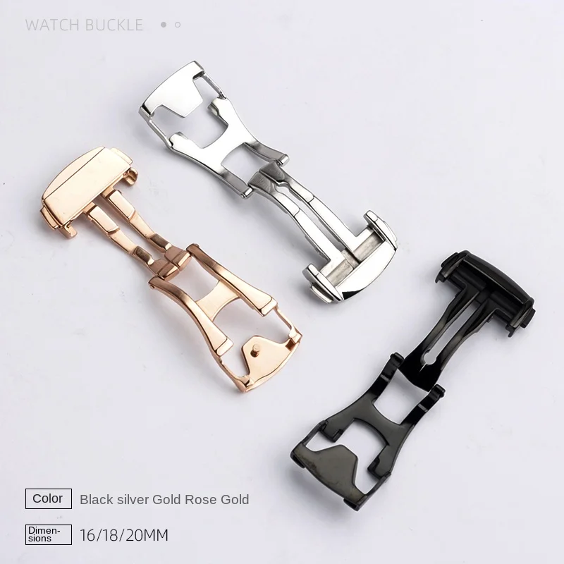 الفولاذ المقاوم للصدأ مشبك ساعة ل أوميغا نشر المشبك الجلود ساعة مطاطية الفرقة فراشة زر للطي مشبك 16 مللي متر 18 مللي متر 20 مللي متر #5