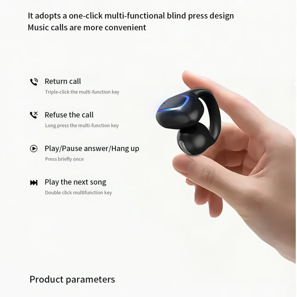 

Mini Single Ear-clip Bluetooth Earphones Compact and Portable Run Sport Wireless Earbuds Noise Cancelling Business Headset