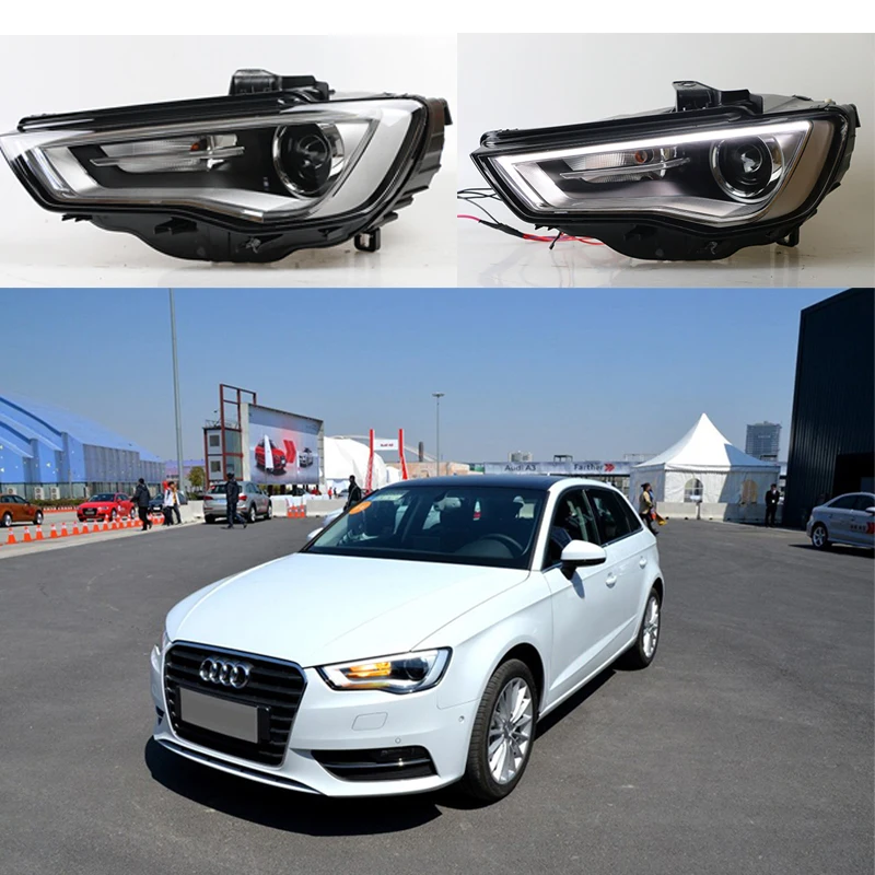 

Free shipping fit for Audi 8v A3 Xenon and Lens headlight 2014-2016 Xenon front light A3 8V Sedan Hacthback