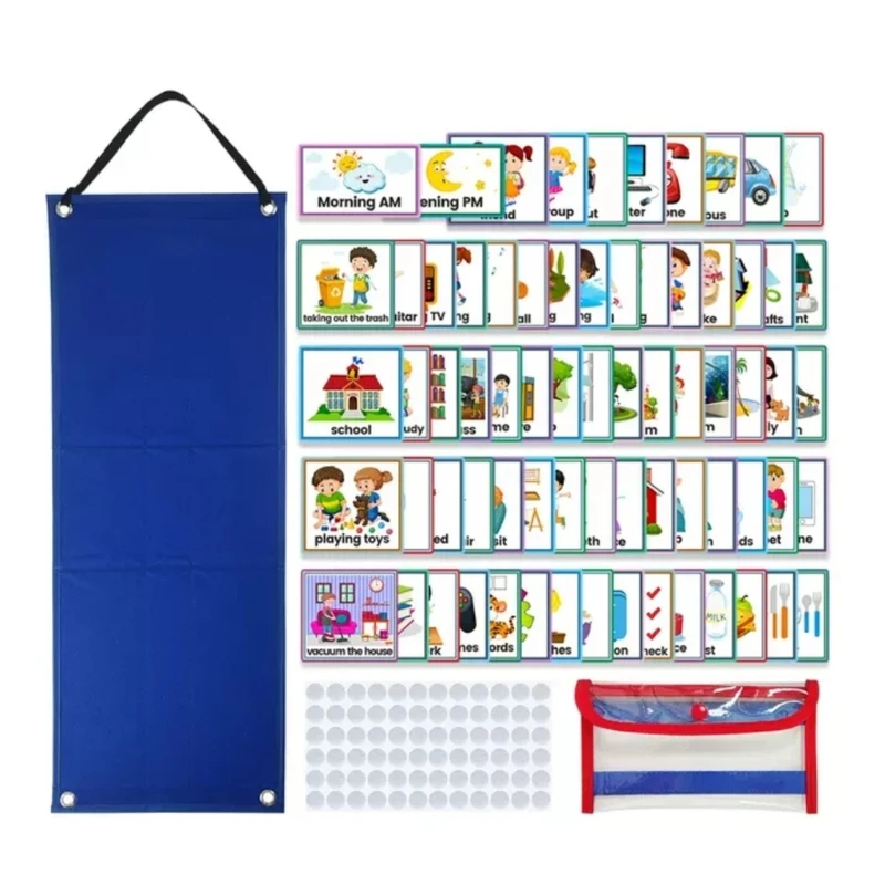 Children Daily Routine Chart with 70 Cards Visual Schedule Chart for Kids Toddler Autism Preschool Homeschool Activities 896C