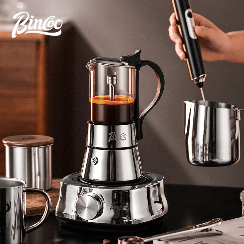 Bincoo شخصين 120 مللي موكا وعاء الزجاج المرئي Türkiye إبريق قهوة موقد سيراميك كهربائي التدفئة تركيز استخراج وعاء