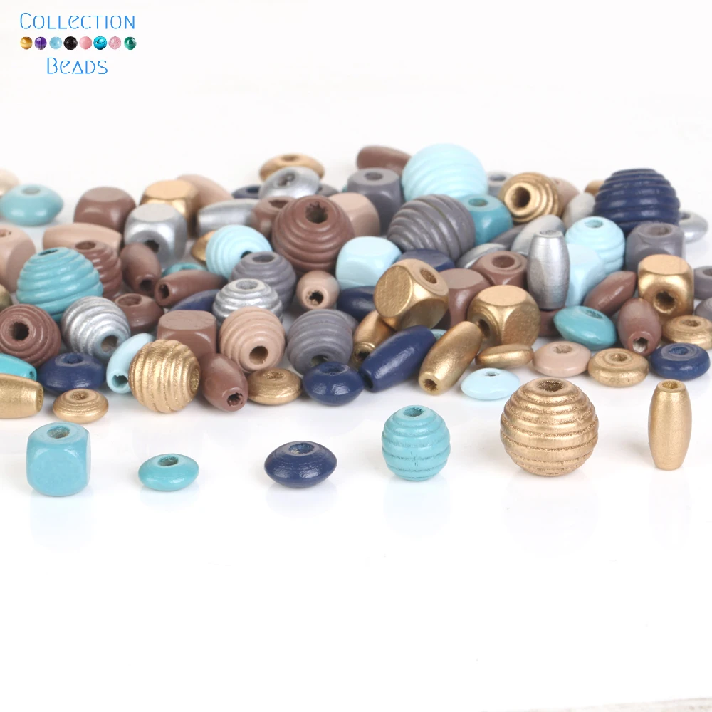 20-100pcs Natural Wooden Beads Morandi Colors Rondelle Oval Square Wood Beads For Jewelry Making DIY Handmade Bracelet Necklace