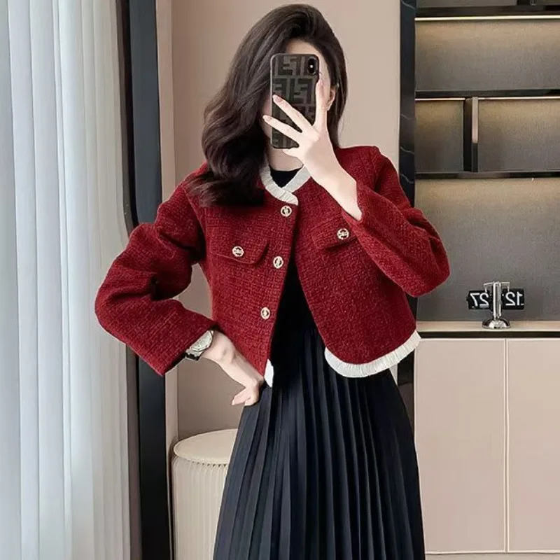 Spring And Autumn French Xiaoxiangfeng Short Coat Women's New High-end Versatile Fashion Splicing Temperament Coat Top
