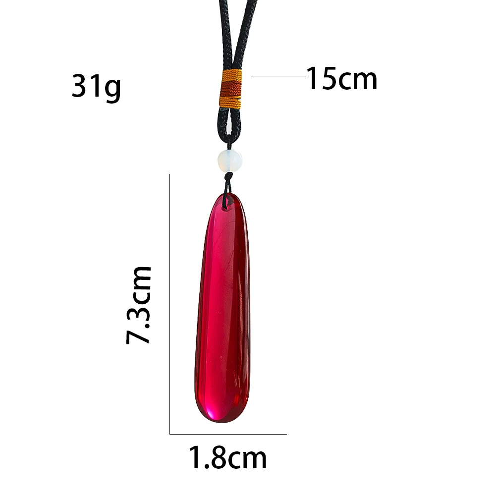 Fashion Artificial Ruby Pendant Keychain Creative Oblong Crystal Gemstone Phone Chain Car Bag Charm Jewelry Gifts for Girlfriend