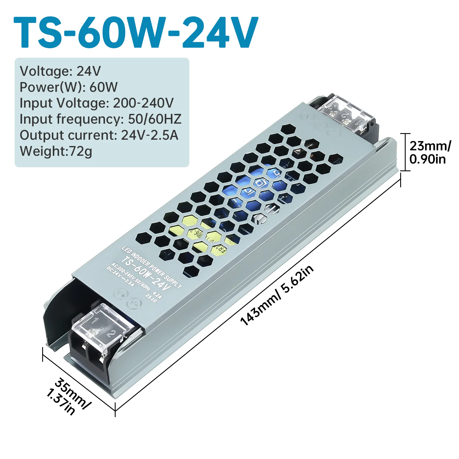 

Ультратонкий светодиодный блок питания DC24V 60W, трансформаторы для светодиодных лент TS-60W-24V