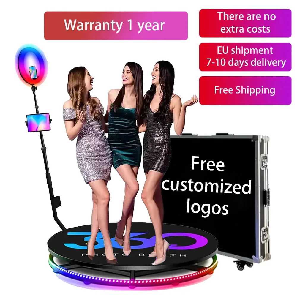 A must have for parties，360 Photo Booth Machine100cm 68cm platform, 360 Video Photo Booth，photography ，DSLR 360photobooth