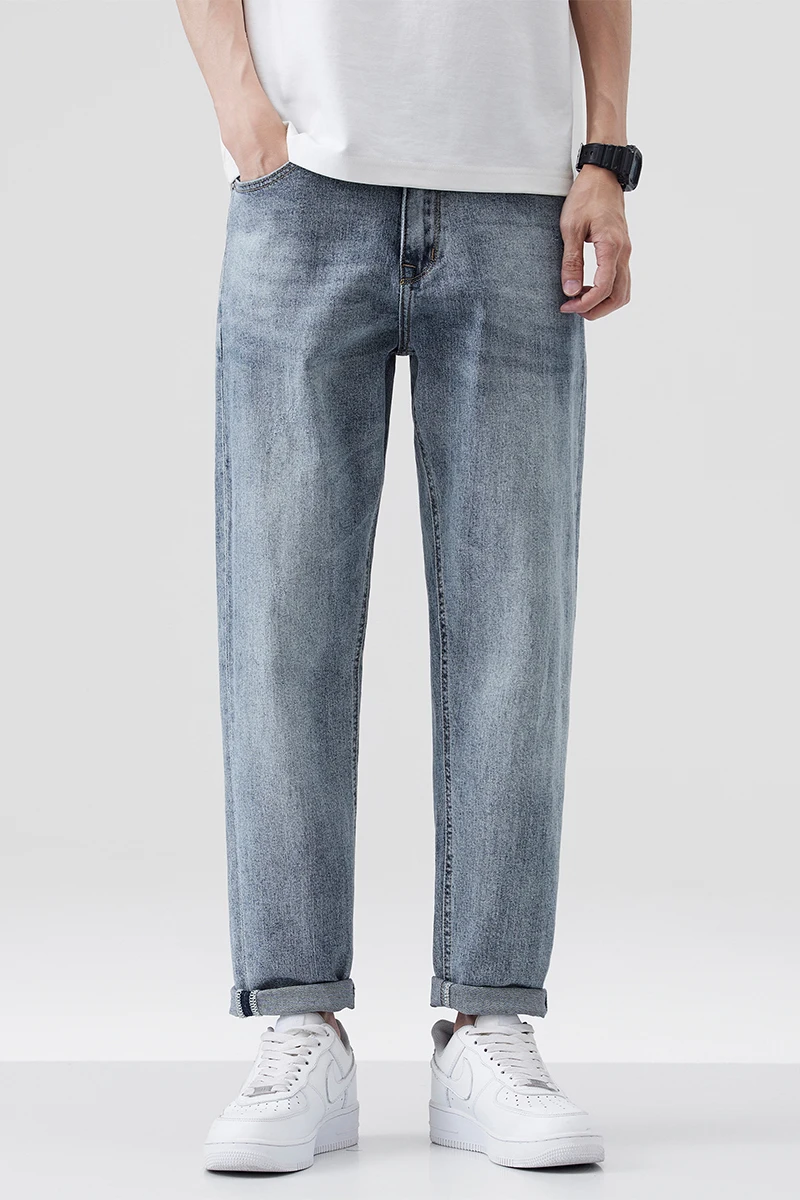 

2025 Spring/Summer Thin, Breathable, Casual, Multi functional Slim fit Men's Jeans Fashion Pants Small Leg Pants