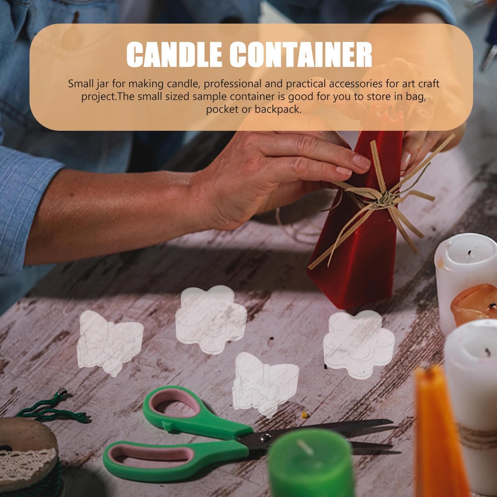 

1 Set Heat Resistant Plastic Votive Containers Clear Tealight Cups Making Jar With Wick Reusable Storage Holder For Diy