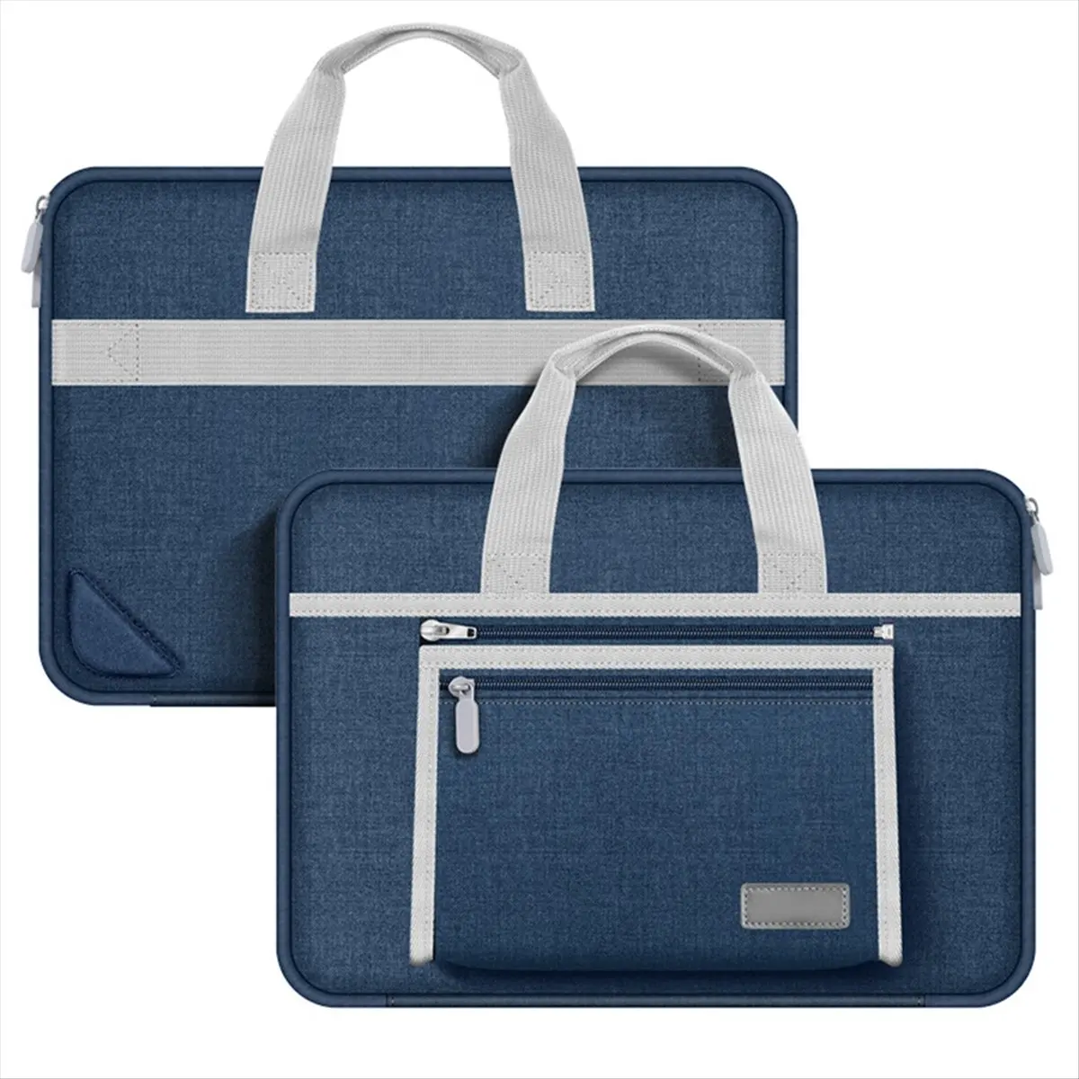 

Waterproof Laptop Bag, Tablet Bag Sleeve Handbage Portable Notebook Briefcase 15 Inch Dark Blue + Gray