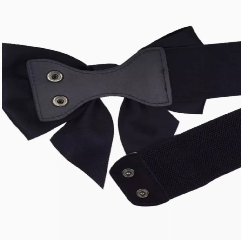 خمر مطاطا كبير القوس حزام القماش الحلو واسعة حزام لينة أنيقة مساء اللباس حزام الطرف