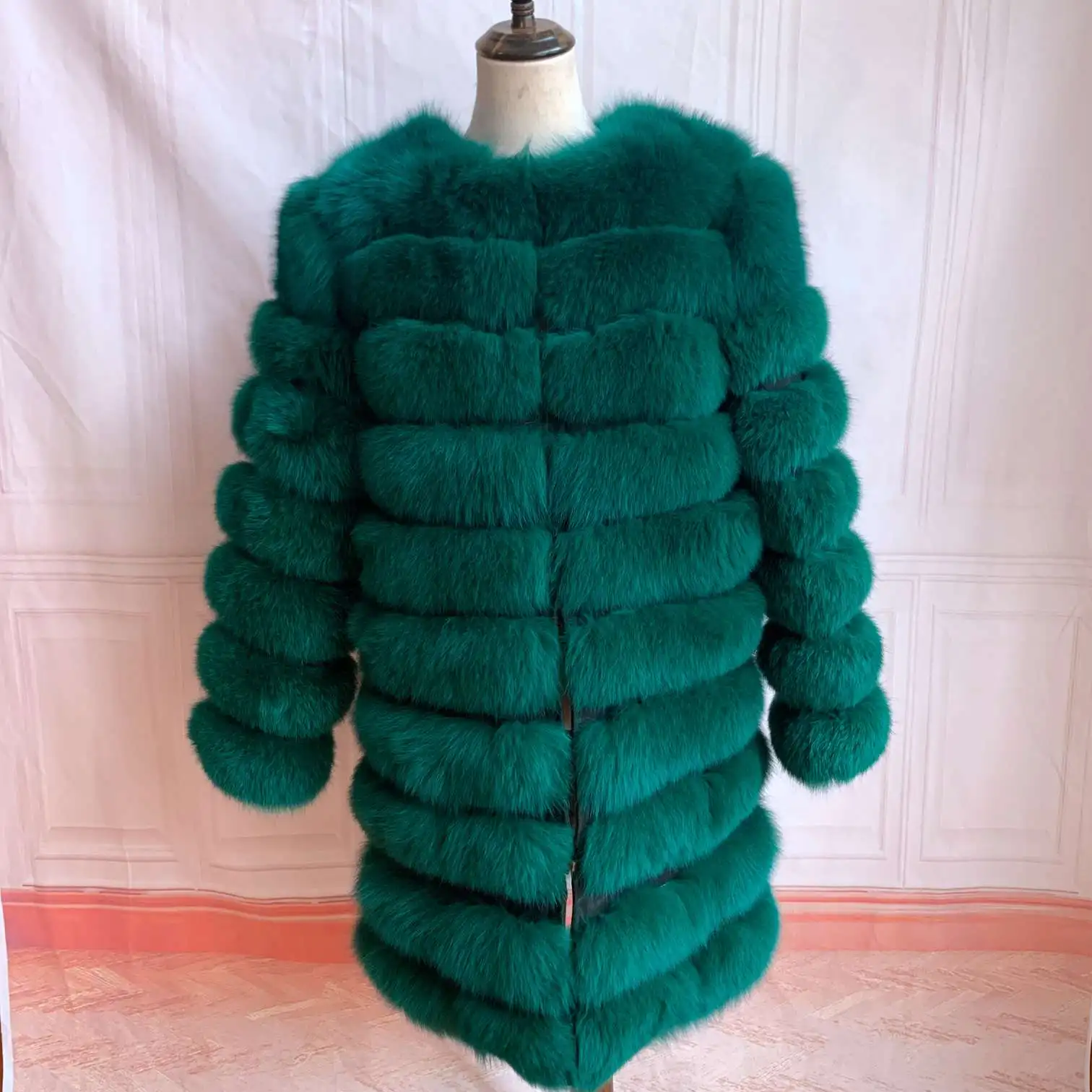 NEW 4in1 Real Fox Fur Long Coat Winter Coat for Women Jackets Vest Winter Outerwear Women Fox Fur Coat High Quality Fur Clothes