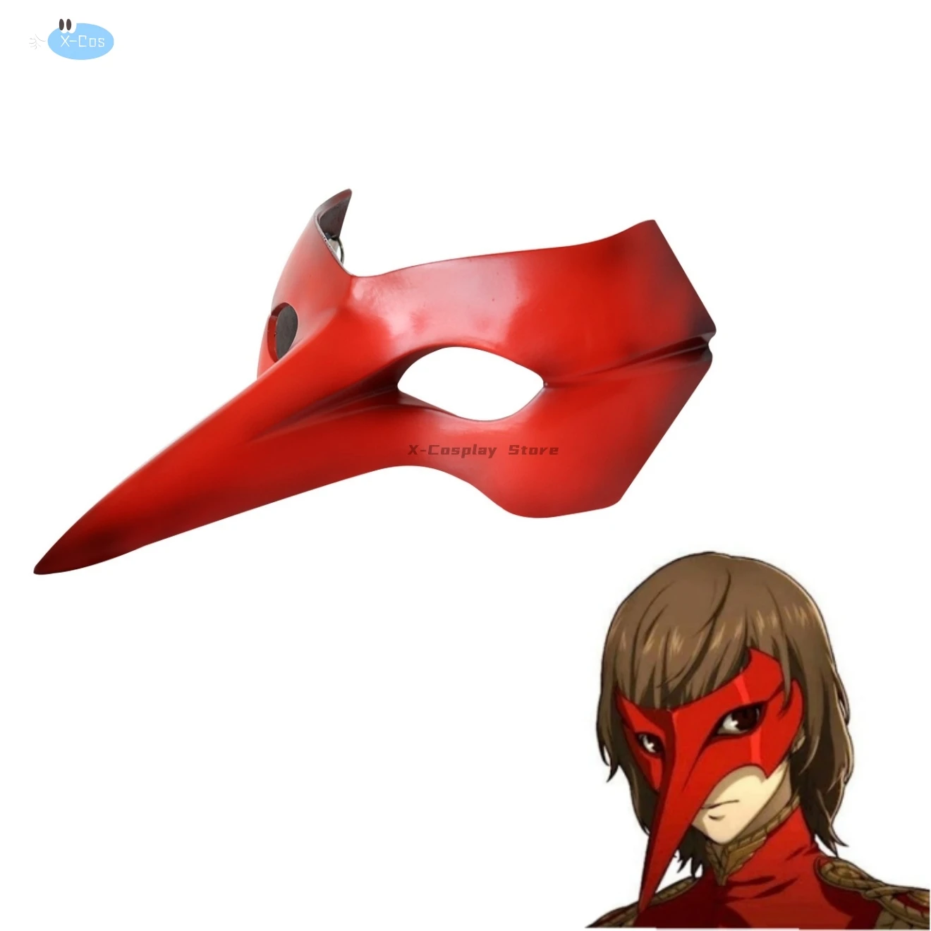 Goro Akechi Mask Cosplay Anime Persona 5 Role Crow Half Face Helmet Resin Headwear Halloween Masquerade Party Costume Prop