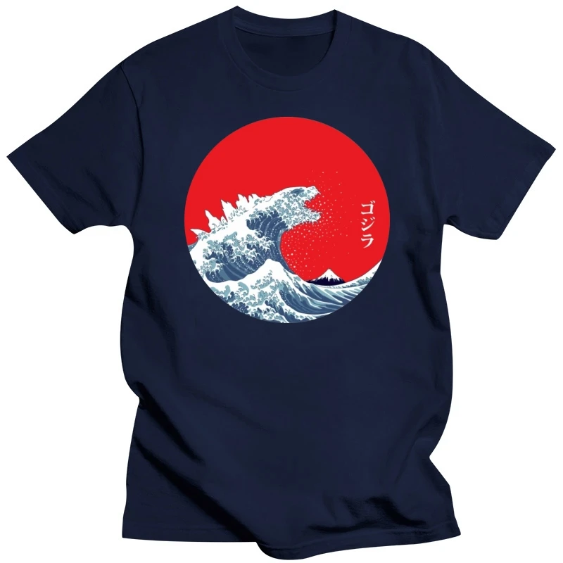 Cool Fashion Hokusai Gojira T Shirts Men 2020 Funny White Hip Pop T-shirts