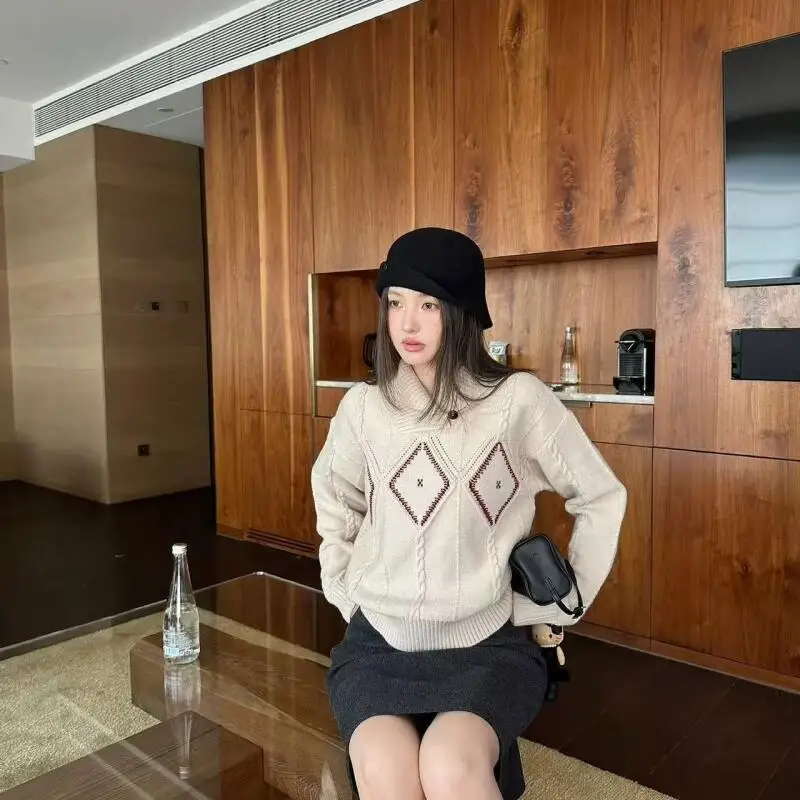 

Корейский вязаный свитер в простом стиле для девочек, весенне-осенний, во французском стиле, повседневный, на молнии, студенческий жакет