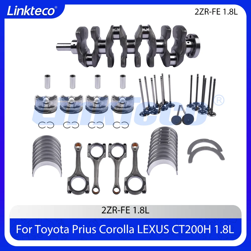 2ZR-FE Crankshaft Kit Connecting Rod Piston For 10-20 1.8 L Toyota Prius Corolla LEXUS CT200H 1.8L Engine Rebuild Overhaul Kit