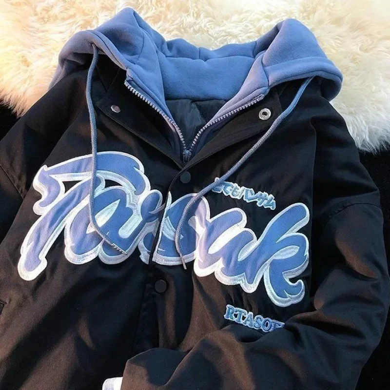 Y2k Hooded Baseball Uniform Handsome Retro Harajuku Style Jacket Spring And Autumn Student Couple Sweater Clothes Hoodies Women