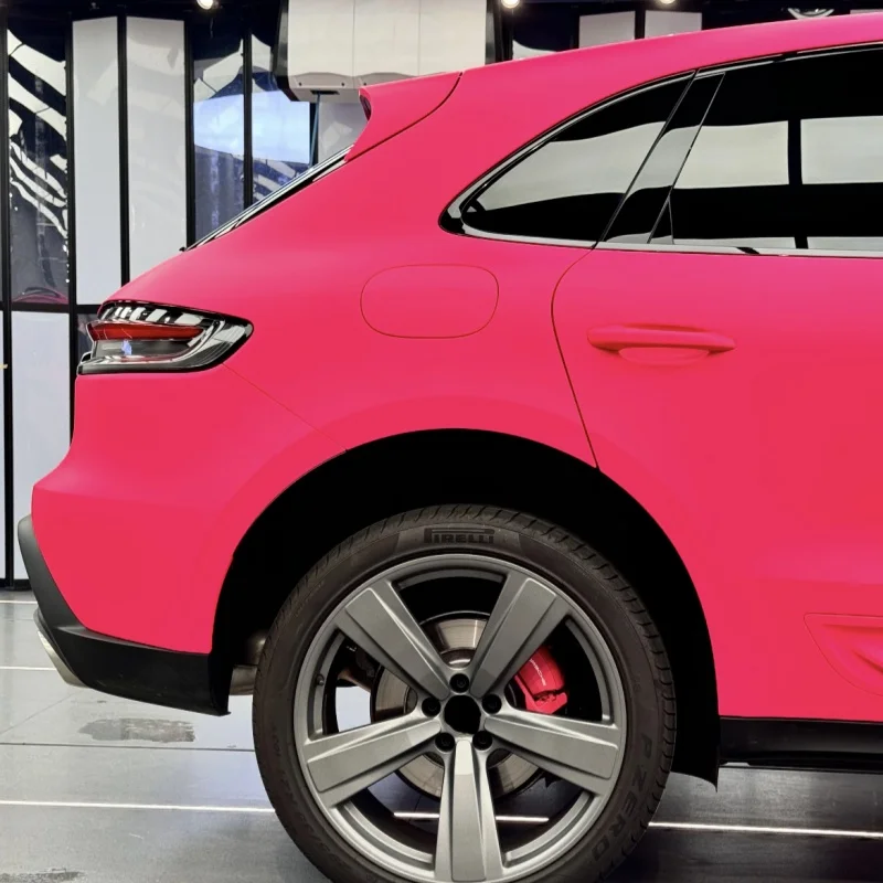 سيارة التفاف فيلم ماتي لامع المرجان الوردي اللون تغيير الفينيل فيلم PET فقاعة الحرة ملصق التفاف اكسسوارات السيارات السيارات الشارات