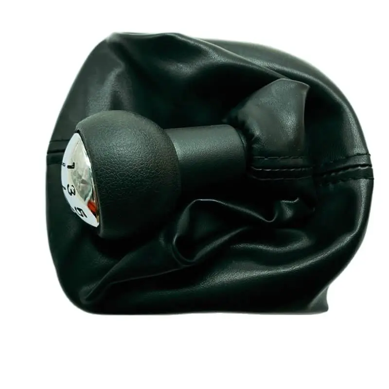 leather Dust-proof Gear Shift Cover 5 Speed Gear Shift Stick Knob Cover for Peugeot 207 307 406 car styling view 2