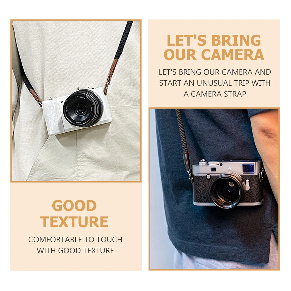 

2 Pcs Camera Strap Breathable Thin Lanyard to Weave Excellent Toughness Body Cowhide Neck Straps Canvas Shoulder