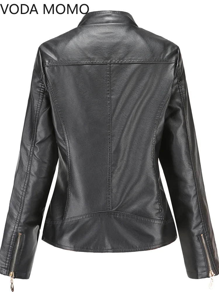 Chaqueta lisa con cuello levantado para mujer, abrigo elegante con patrón tridimensional, S-4XL de piel sintética, novedad de 2022