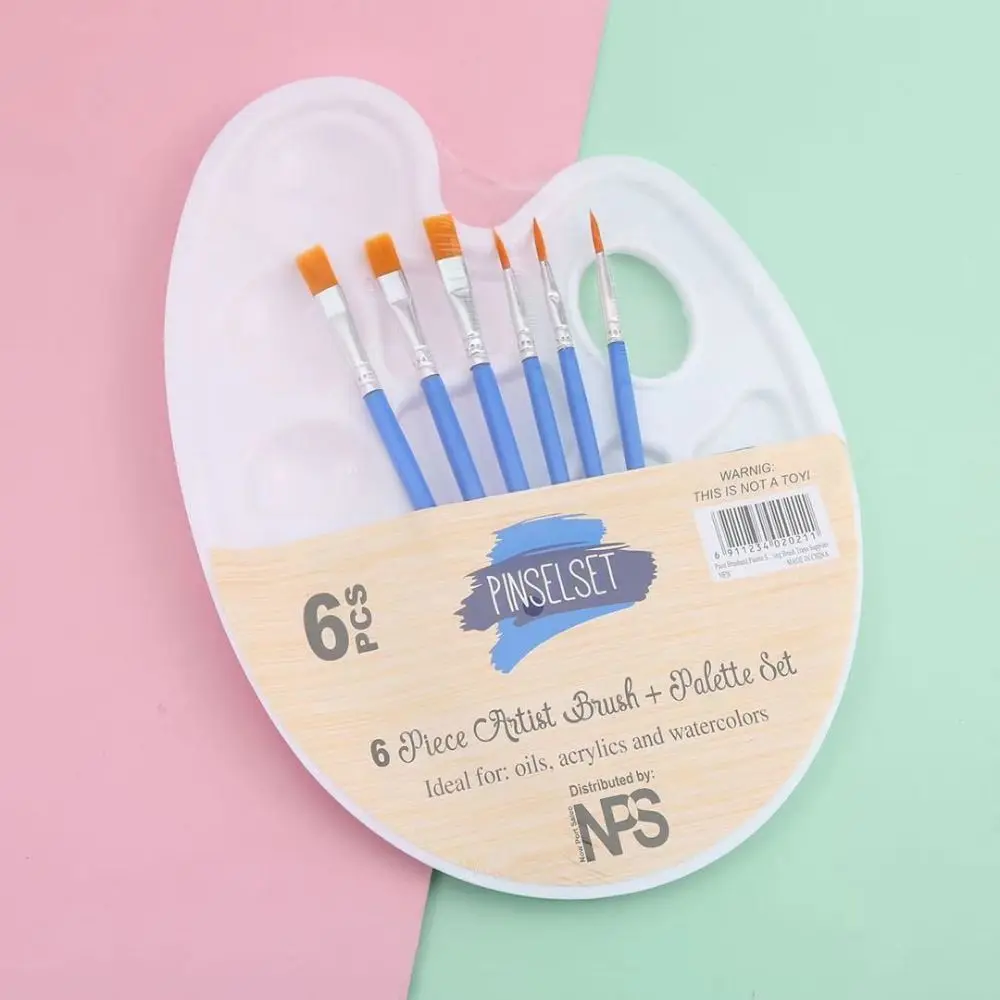 

Gouache Brush Artist Drawing Coloring Watercolor Tray Oil Painting Palette Art Oval Palette Brush Set Art Painting Supplies