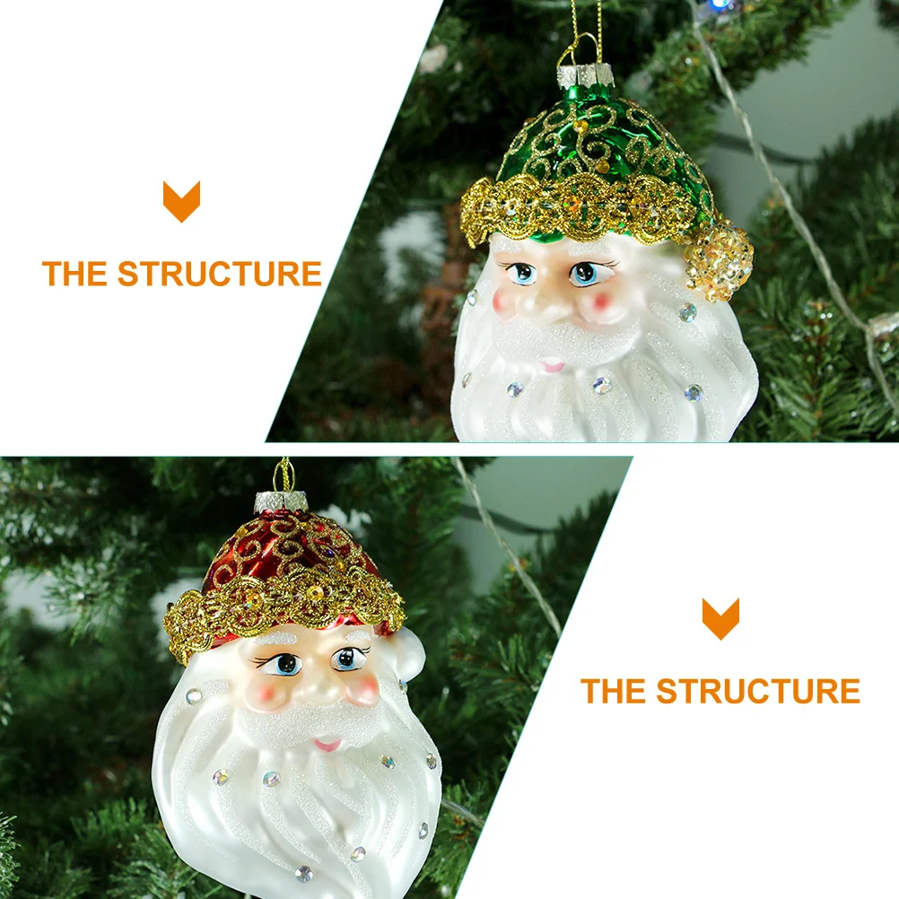 

2Pcs Christmas Tree Pendants Santa Hanging Adornment Safe Use Smooth Surface Perfect Holiday Decoration Christmas Decor