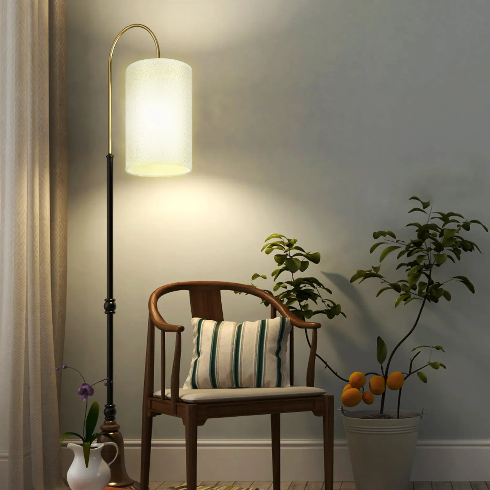 

Тканевый цилиндрический абажур для настольной лампы, прикроватной лампы, универсальный льняной сменный чехол для стандартной лампы E27