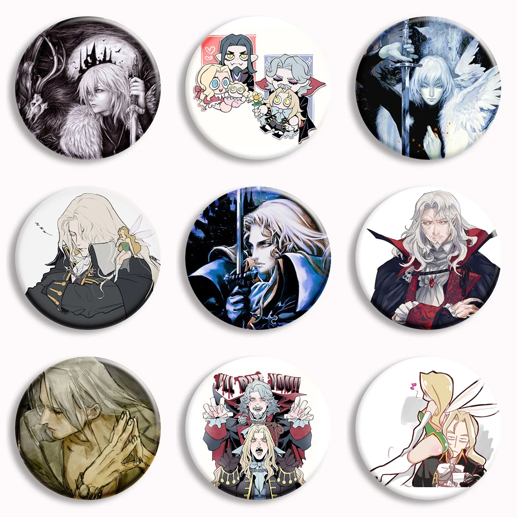 Castlevania Symphony of the Night Game Button Pin Game Character Meme Brooch Badge Bag Decor Gamer Collect Friends Gifts