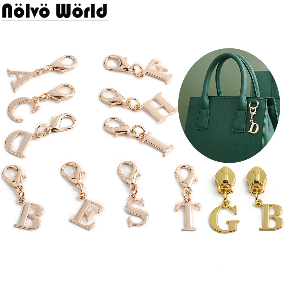 10/30/200PCS Gold 26 Letter Keychain Metal Lobster Clasp Clip Buckle For Backpack Car Keys Bags Customize Name Logo Accessories