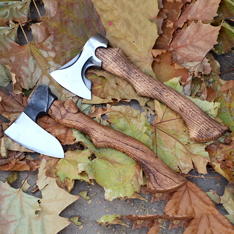 

High hardness outdoor camping axe made of 65 manganese steel and Qinggang wood axe, sturdy and durable