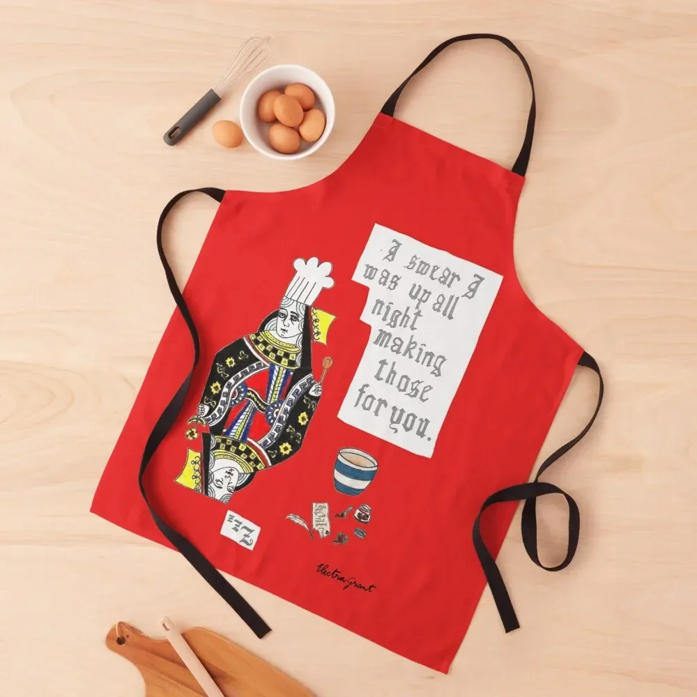 

The Queen of Hearts - Electra Grant Apron chef costume For Cosmetologist Funny Apron