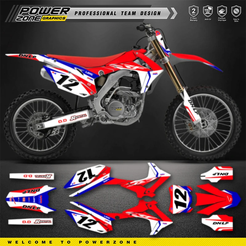 

PowerZone Graphics Motorcycle Background Deco Decals Stickers Kits For HONDA 2014-2017 CRF250R 2013-2016 CRF450R