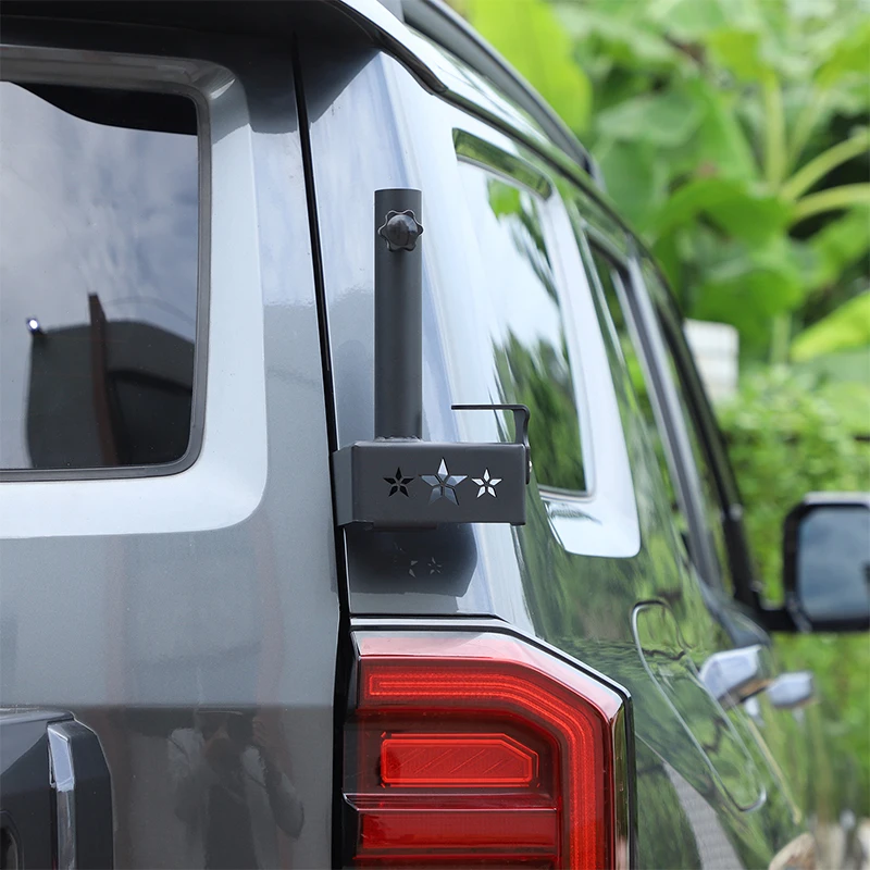 

For Great Wall tank 400 2023+ Carbon Steel Black Car tailgate antenna flagpole bracket car exterior modification Accessories