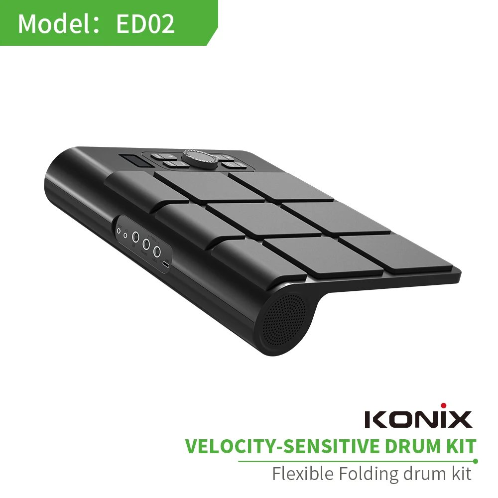 KONIX Electric Drum Set MIDI Function Electronic Rechargeable  Drum Desktop Drum Kit