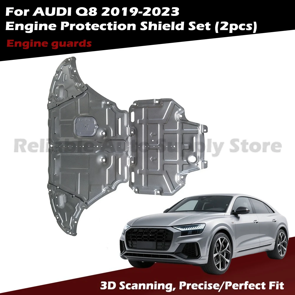

Easy Installation Engine Protection Plate For Audi Q8 2019-2023, Cooling Ventilation, 3D Scanned Perfect Protection, Perfect Fit