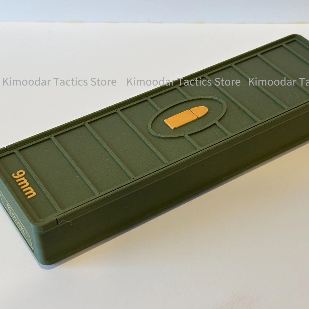 1PC 3D Printing Sliding Cover Version 9mm Bullet Storage Box, Enthusiast Desktop Gift Collection，just An Empty Box