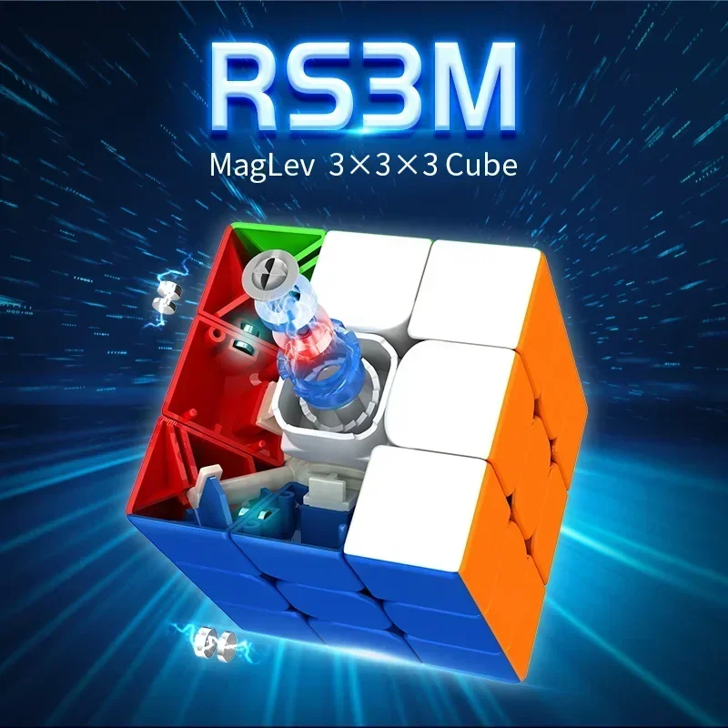 Picube-Cube Magique de Vitesse MoYu RS3M Maglev 3x3x3, Puzzle Magnétique de Vitesse, Jouets Meilong