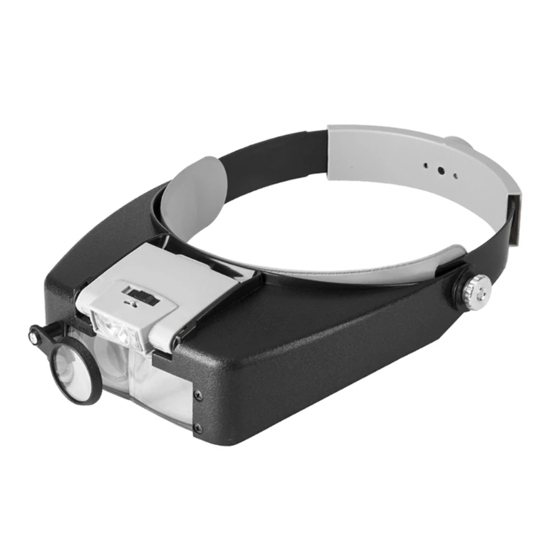 Magnifying-Glasses Illuminated-Magnifier Headband-Adjustable Head-Mounted Loupe-Jewelry Reading Watchmaker Repair Tools