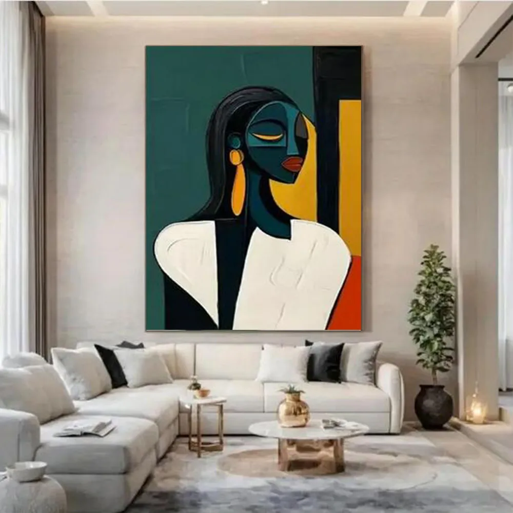 

Hand-Painted Abstract Mural paint on canvas Beautiful Wall Art pattern Modern Oil Painting Decor Home character Picture Artwork