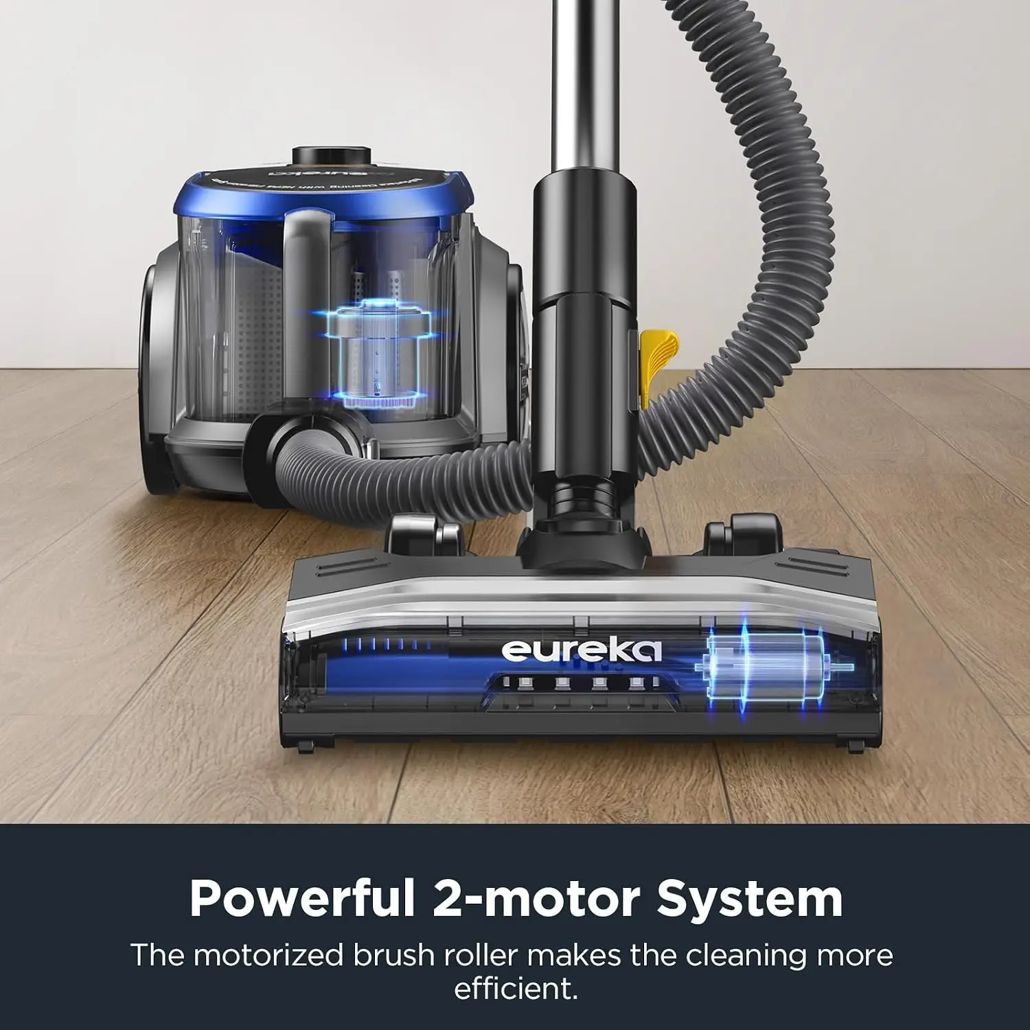 Canister Vacuum Cleaner Household Device Home Carpet Pet WhirlWind Lightweight 1000W 82 dBA HEPA Auto Cord Rewind 2-in-1 Vac Har