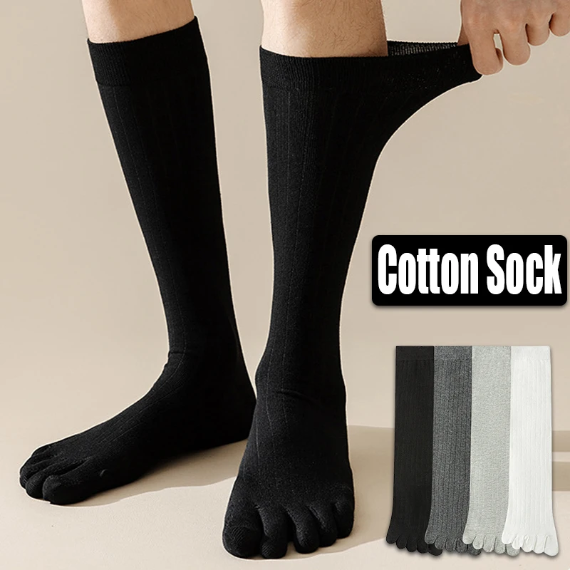 Men\'s Cotton Sweat Absorption Split-toe Knee-high Socks Breathable High Quality Soft Male Sock Comfortable Fashion Casual Sox