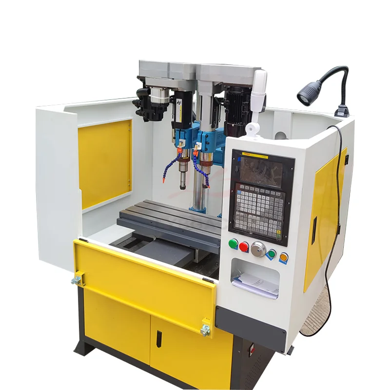 Drilling Tapping Machine  74/92mm Column Diameter 1100W/1500W Spindle Dual-head Full-servo Cross-slide with Enclosed Base Frame